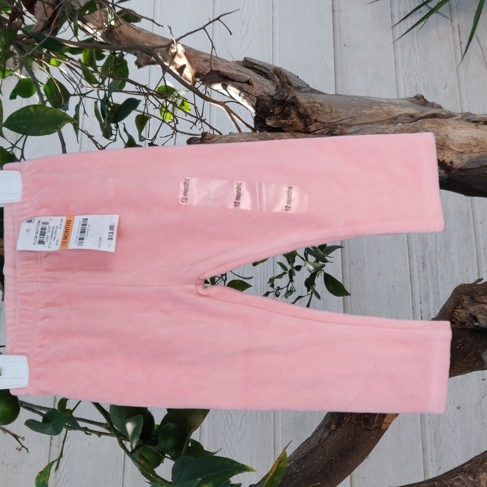 First impression baby girls fleece pants color pink crystal size 12M